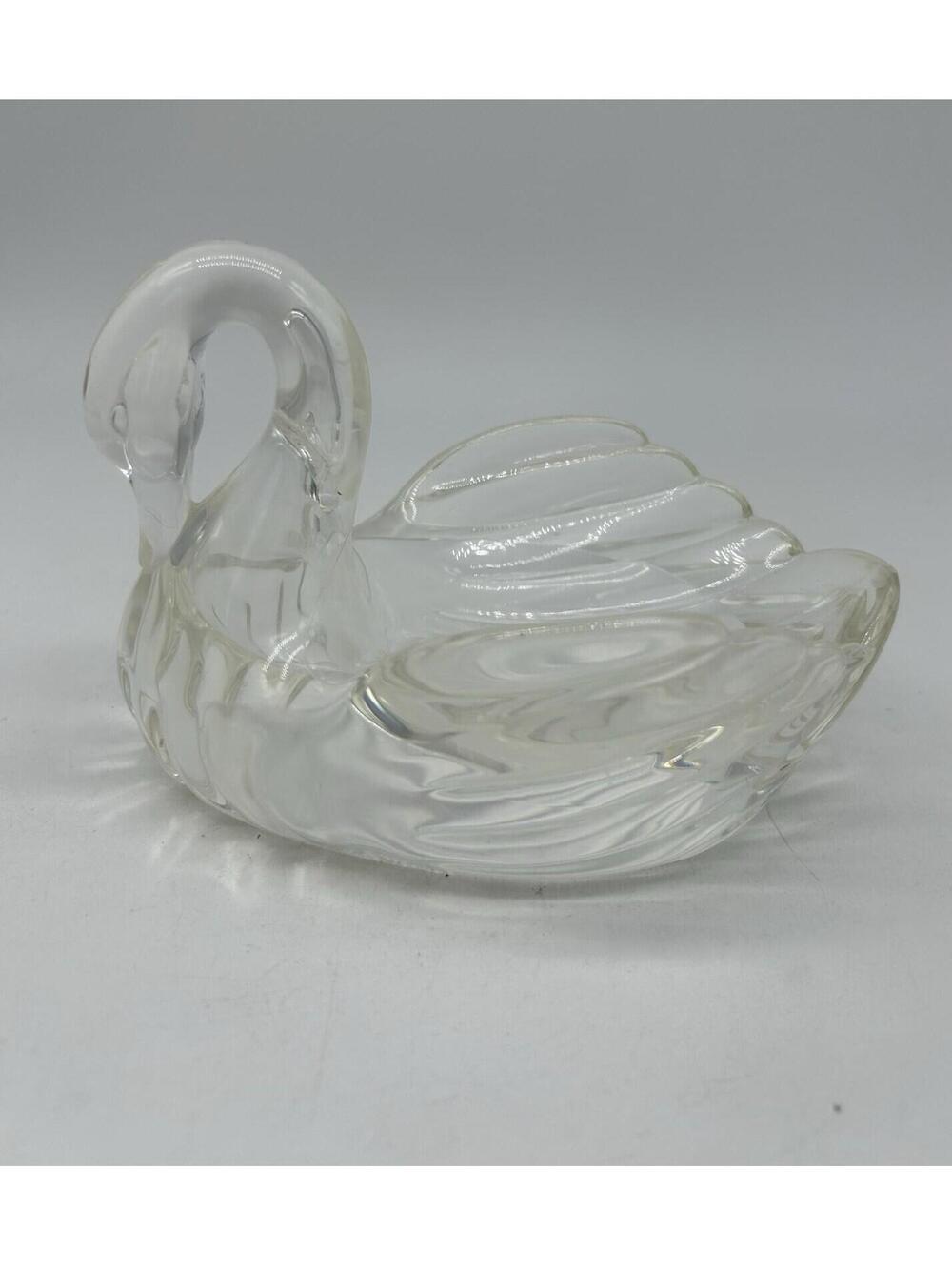 Vintage Swan Soap Dish Clear 1994 Acrylic Holder 90s Girly Modern Bathroom Decor